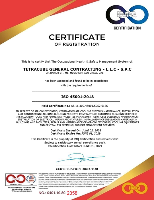 ISO 45001:2018 Certificate